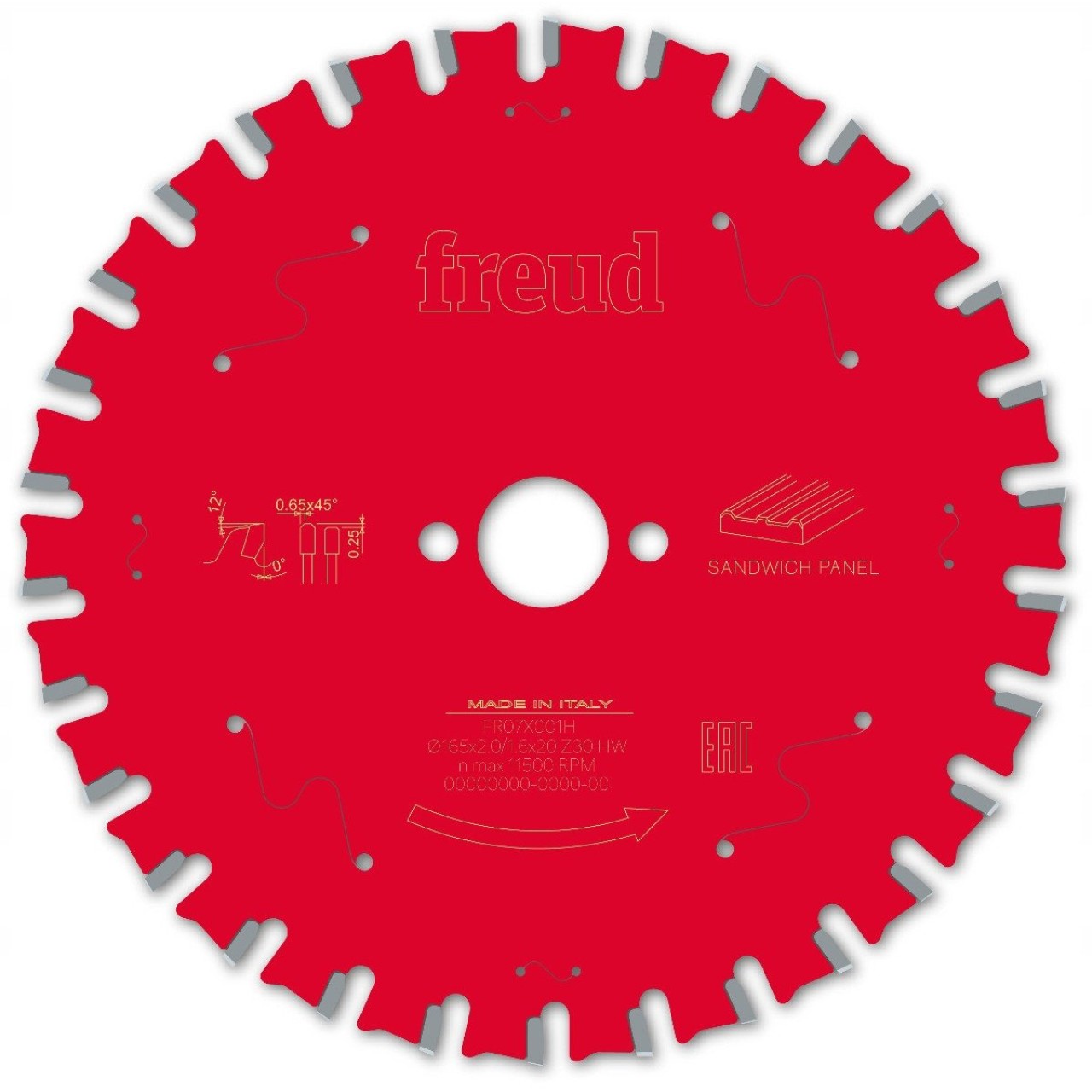 165X2,0/1,6X20Z=30 SANDWİCH PANEL TESTERESİ 0'