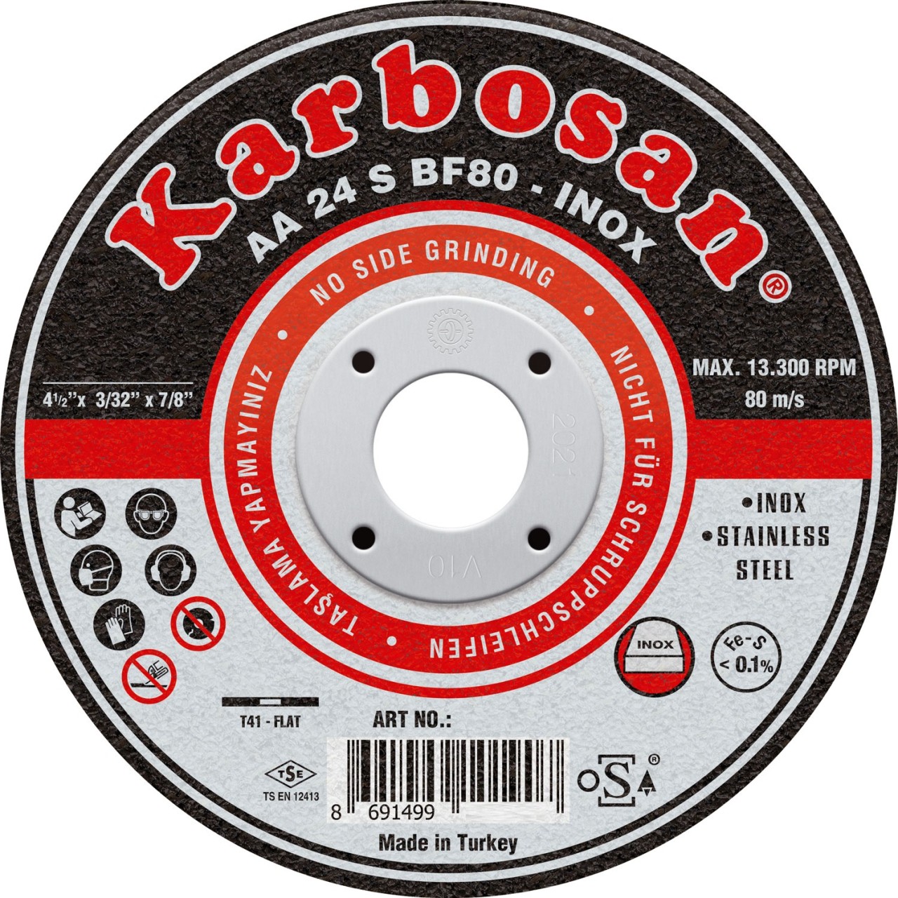 180X3X22 İNOX DÜZ KESİCİ