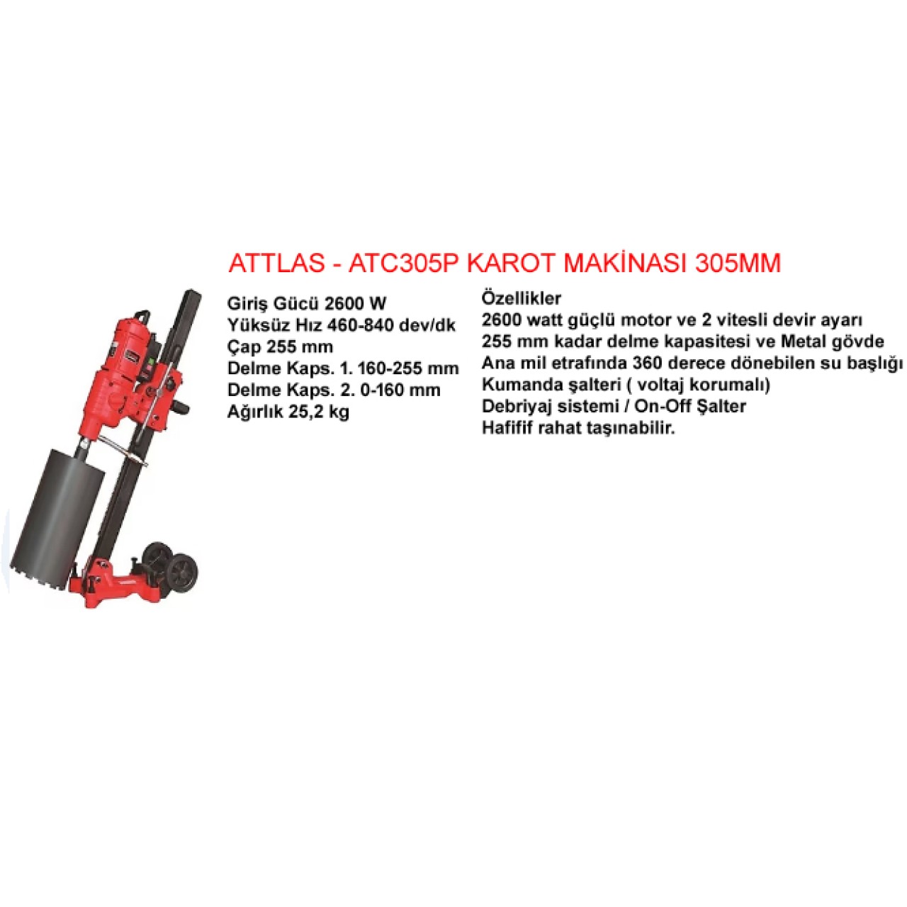 ATC305P KAROT MAKİNASI 305MM