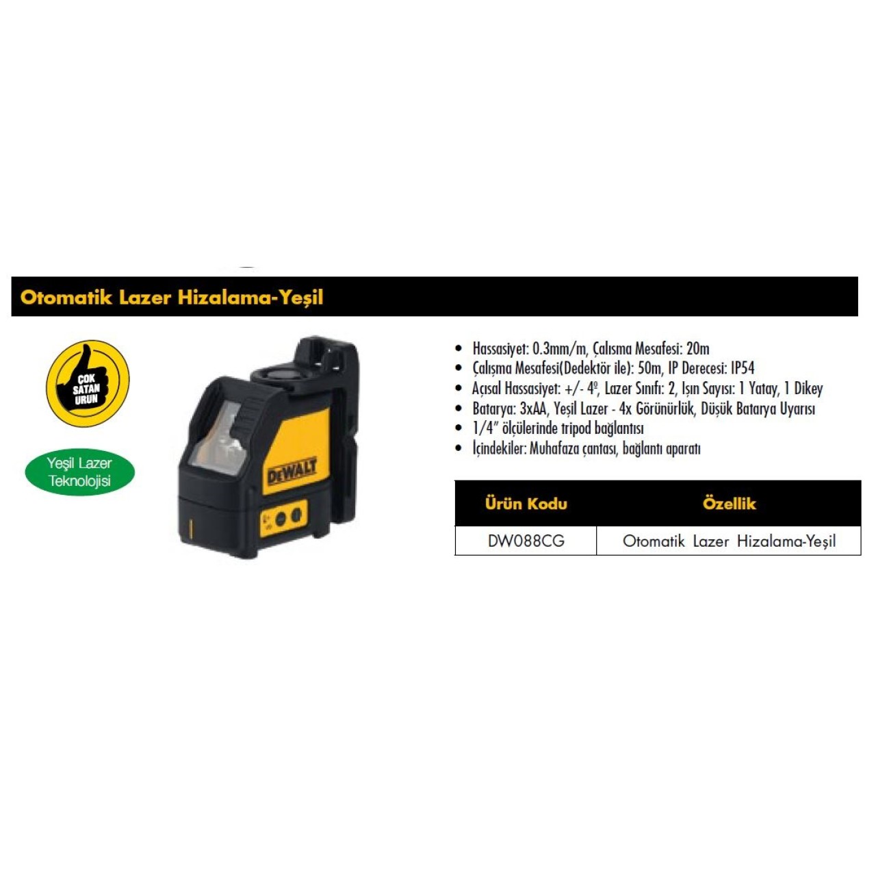 DEWALT YEŞİL OTOMATİK 0051 DİSTOMAT