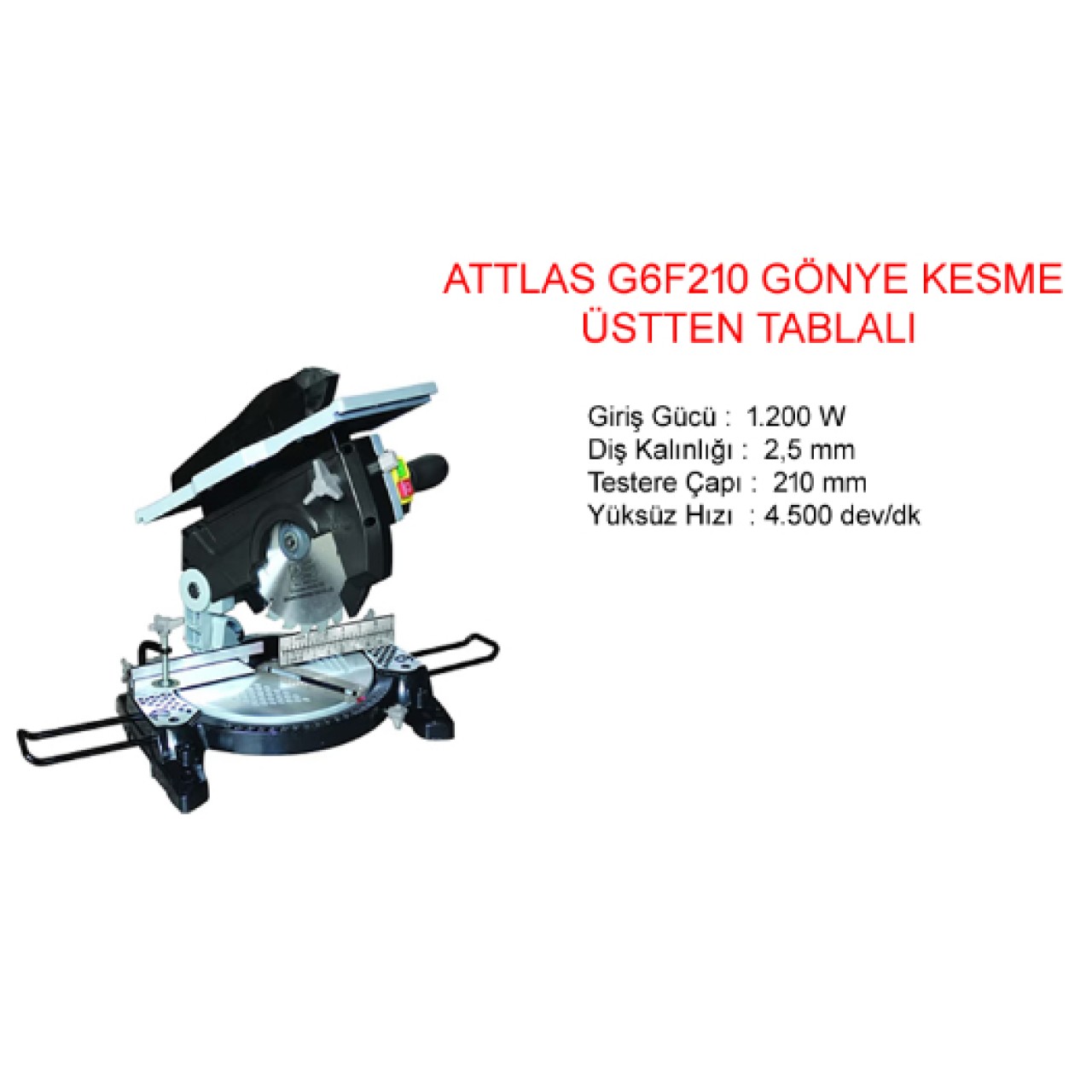 G6F210 GÖNYE KESME ÜSTTEN TABLALI 210MM ATTLAS