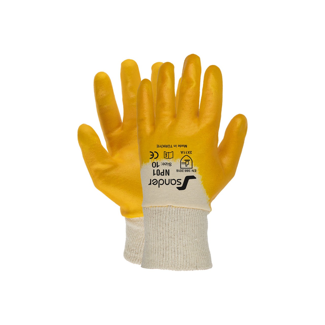 NİTRİL ELDİVEN SARI SANDER NP01 NO:9