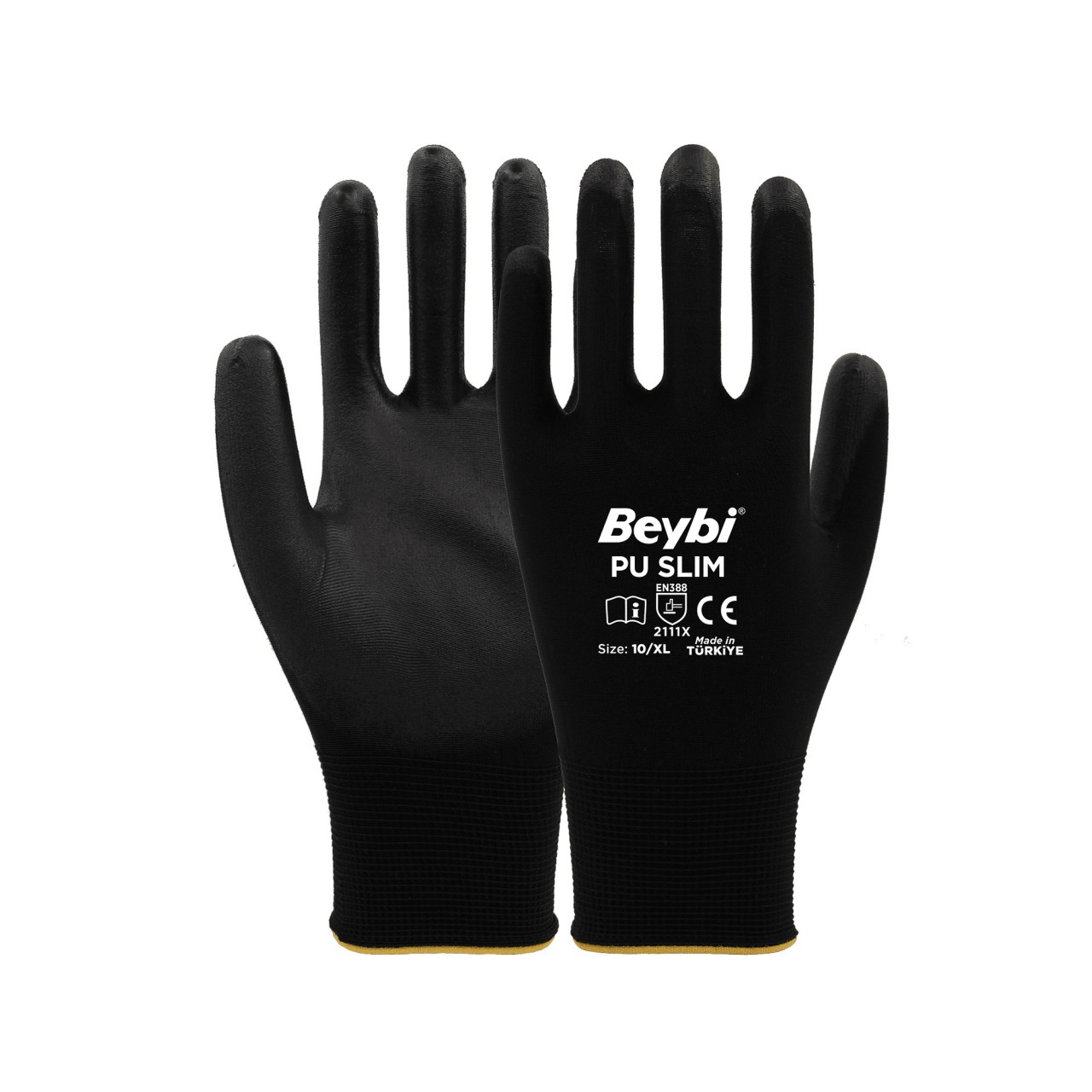 POLİÜRETAN KAPLI PU SLİM SİYAH ELDİVEN NO:7