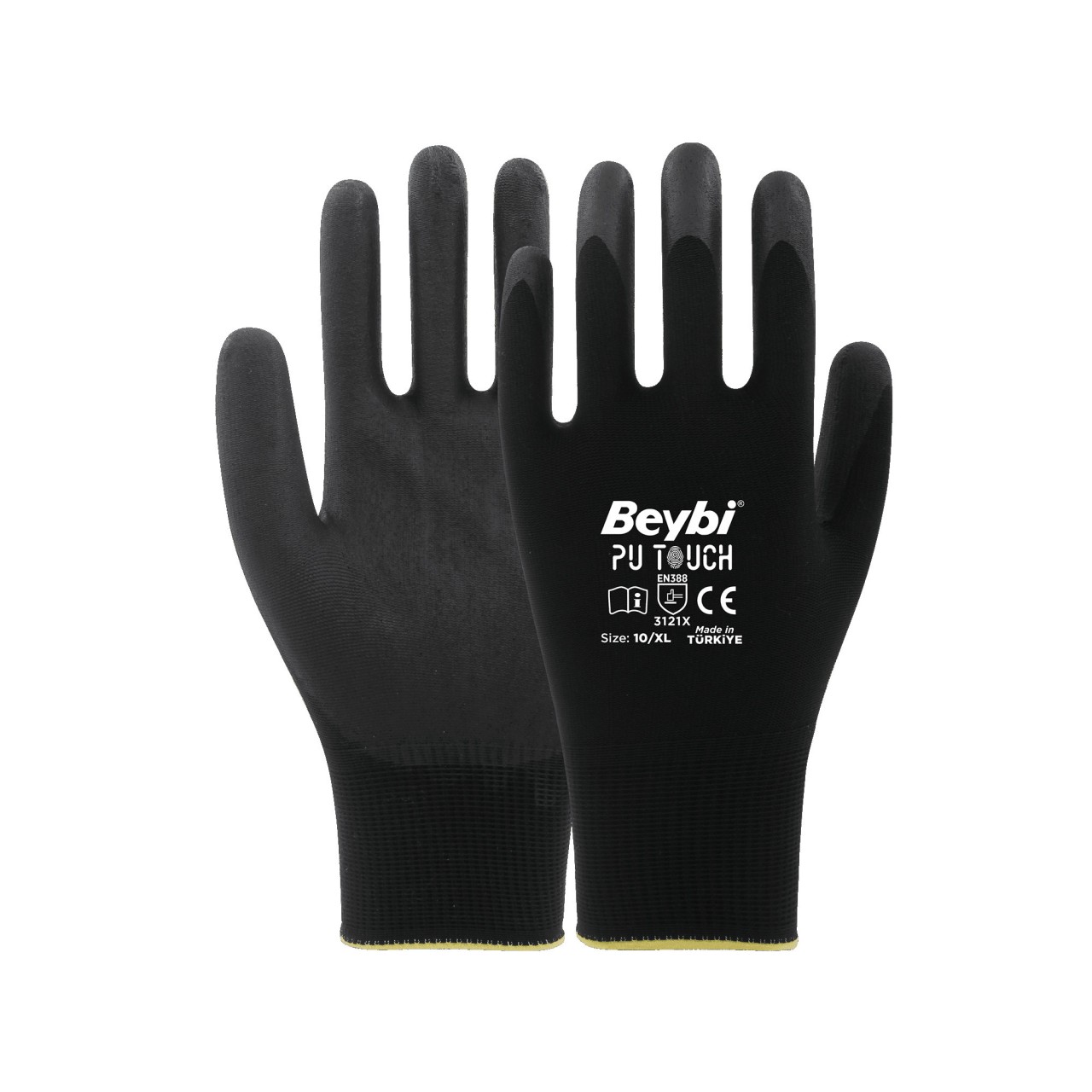 POLİÜRETAN KAPLI PU TOUCH SİYAH ELDİVEN NO:8