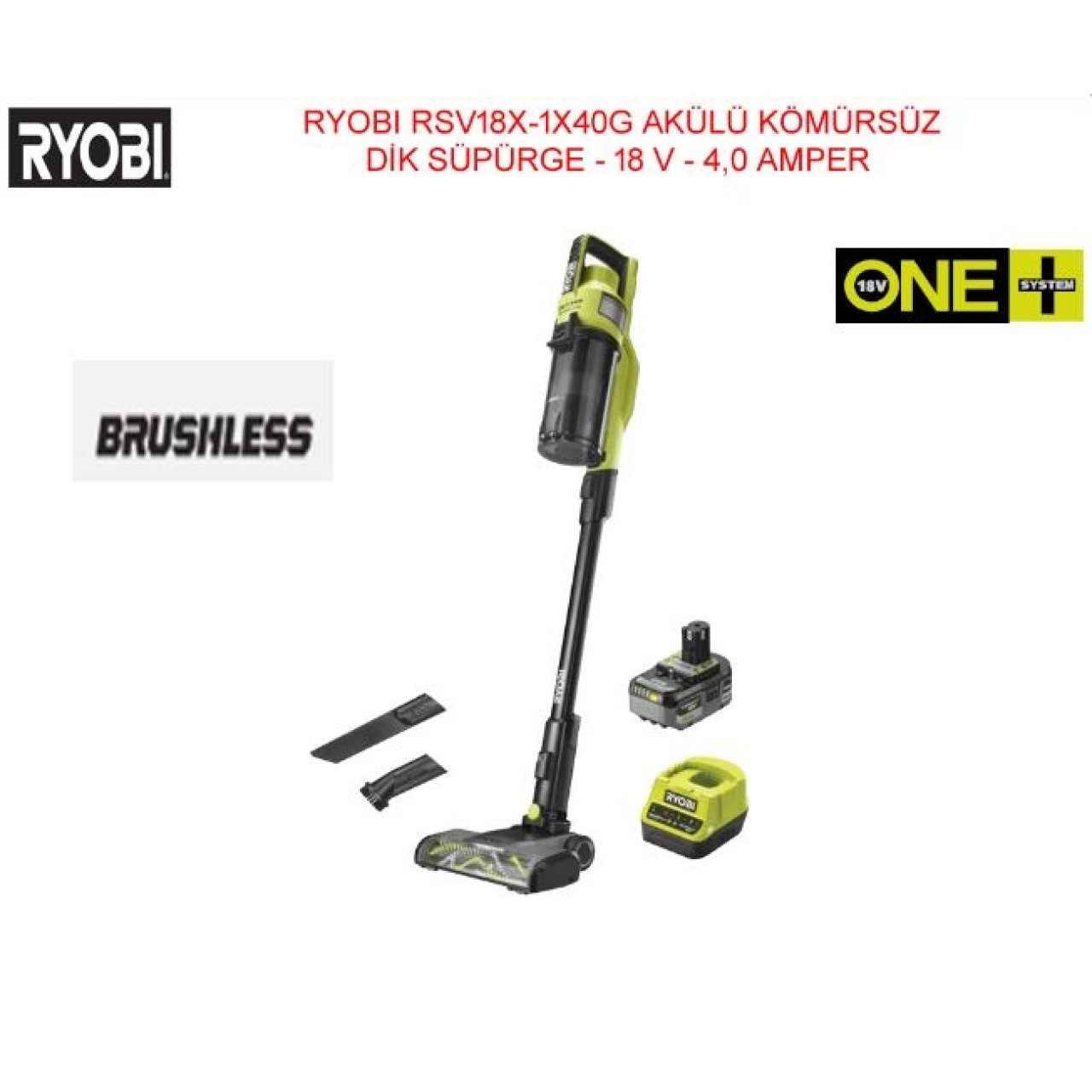 RSV18X-1X40G ONE+AKÜLÜ KÖMÜRSÜZ MOTOR EL SÜPÜRGESİ