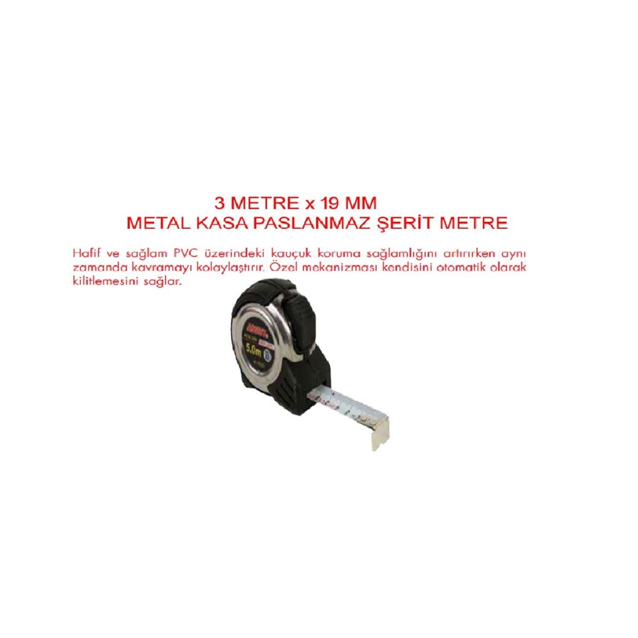 ŞERİT METRE 3MX19MM METAL KASA