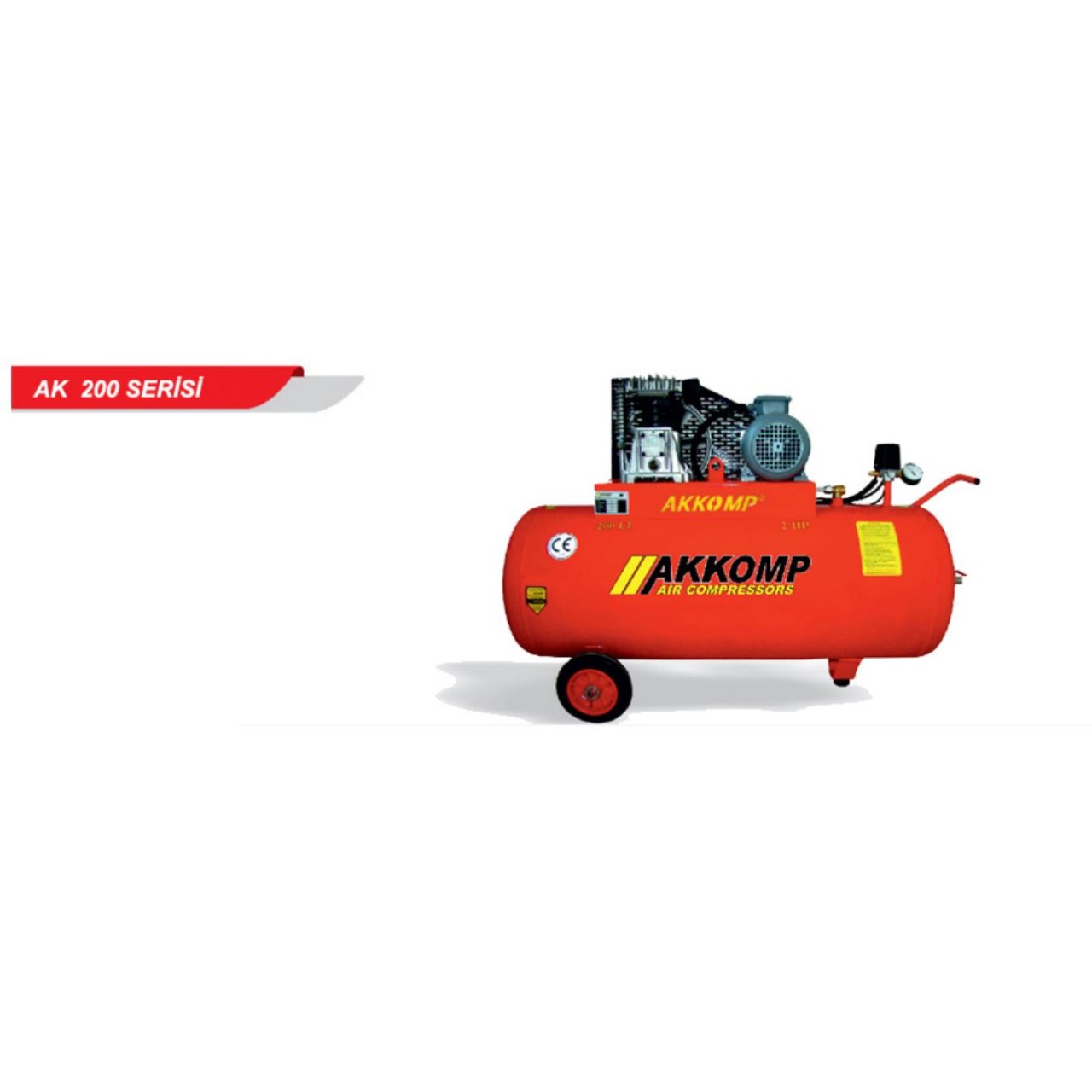 TEK KADEMELİ KOMPRESÖR 2HP 8 BAR 200LT MONOFAZE