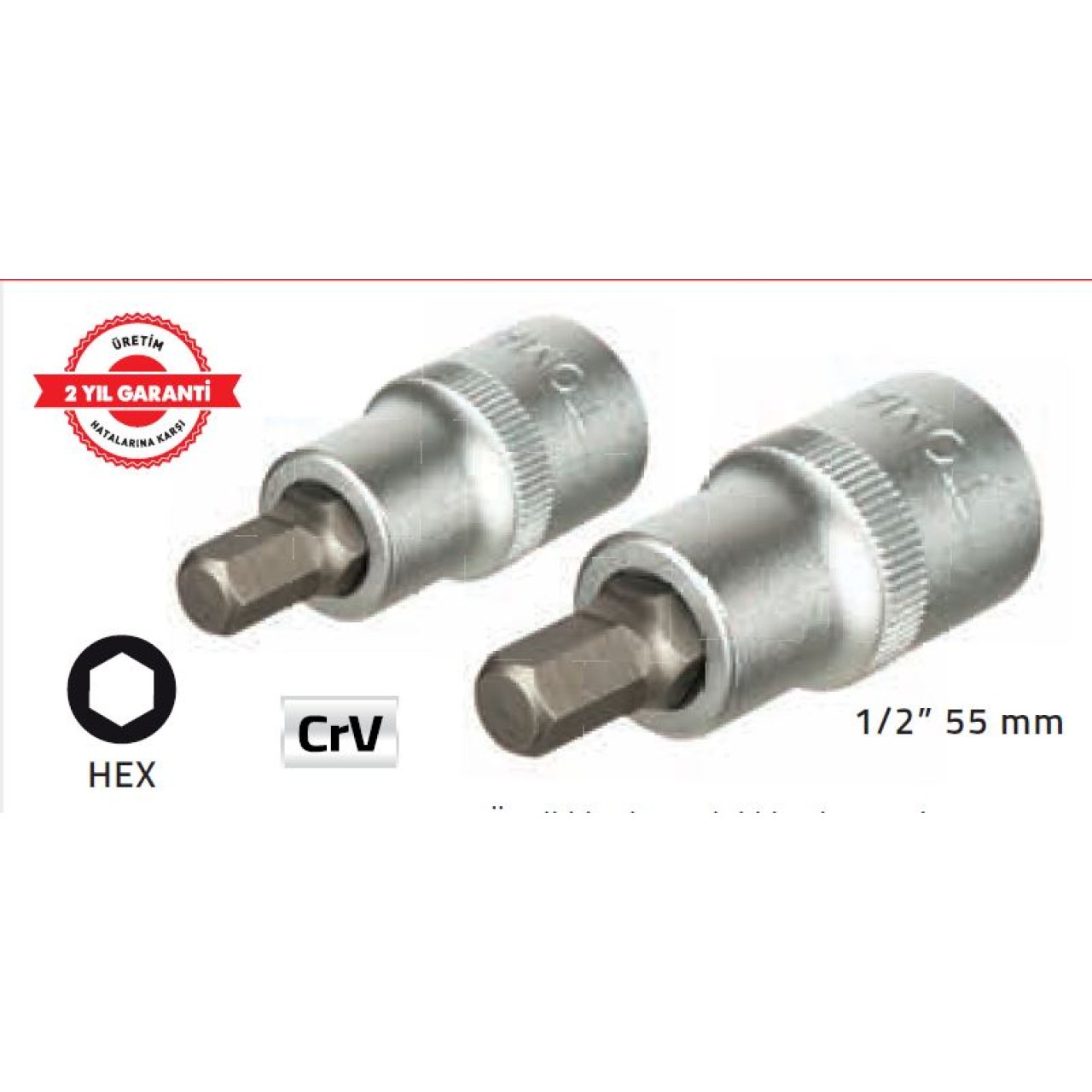 TOMAX 1/2''55MM LOKMALI ALLEN UÇ 6MM KISA